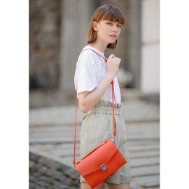 Женская кожаная сумка-кроссбоди Lola Живой коралл