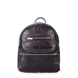 фото рюкзак POOLPARTY mini-bckpck-leather-croco-black купить