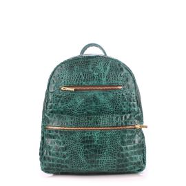 фото рюкзак POOLPARTY mini-bckpck-leather-croco-green купить